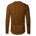 thumbnail image 5 of Men's Fashion Casual T Shirt Sports Fitness Outdoor Round Neck Long Sleeve Curved Hem Comfortable Breathable Lightweight Top Men's Lightweight Crewneck Tee Tops, 5 of 5