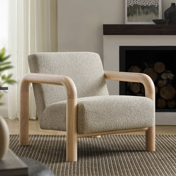 Sereno Boucle Accent Chair in Marble Oak
