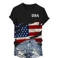 thumbnail image 4 of MEICHEN 250th Anniversary of The States Women's T Shirt Round Neck T Shirt with American Flag Design Cotton Top for July 4 Summer 4th of July Tops, 4 of 5