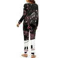 thumbnail image 3 of Yuyamidu Jamaican Flag Pajama for Women Long Sleeve Nightwear Fashion Round Neck Loungewear Top and Pants Set of 2 Winter Fall Sleepwear Sets Size XL, 3 of 7