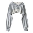 thumbnail image 6 of Gsakboxl Hoodie Women Cropped Long Sleeve Hooded Sweatshirt, Athletic Workout Yoga Top For Teen Girls Fashion Sportswear, 6 of 6