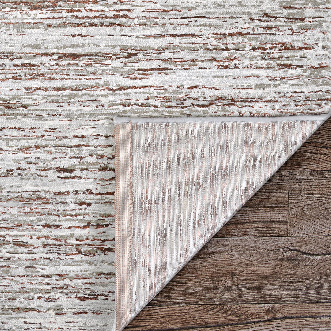Couristan Sonnet Capillary 5'3" x 7'6" Grey and Chocolate Indoor Area Rug