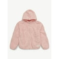thumbnail image 4 of Justice Girl's Embossed Smiley Sherpa Jacket with Hood, Sizes XS - XL, 4 of 5