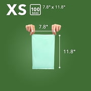 BOS Odor-Sealing Dog Poop Bags for Pet Waste - Disposal Bags - Scent-Free (100 bags) [Size: XS, Color: Light Mint Green]