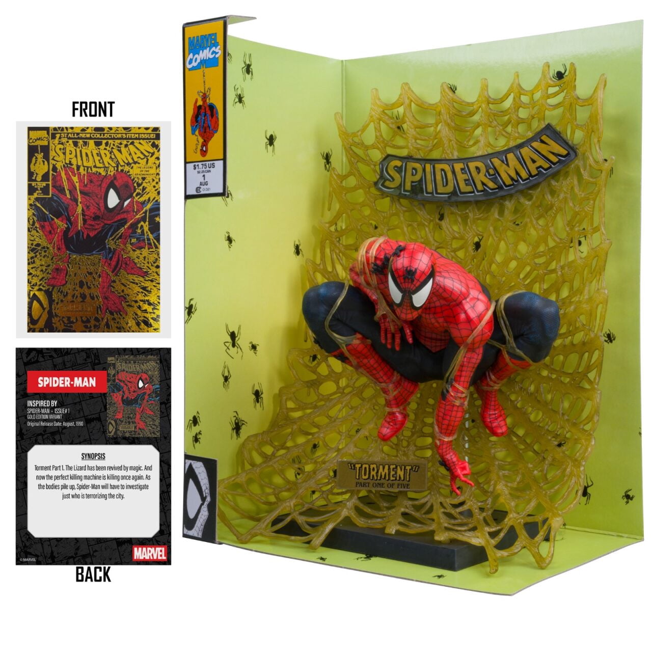 Spider-Man 1:6th Scale Collectible w/ Scene (Marvel: Spider-Man #1 [Gold Edition]) (Gold Label) - McFarlane Toys
