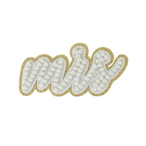 Hello Hobby Mrs Pearl Chenille Patch, White, 1 Piece
