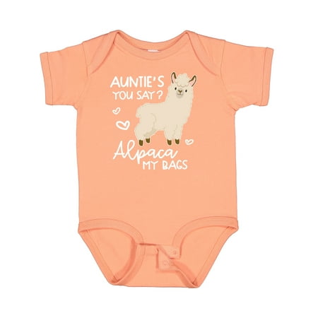 

Inktastic Auntie s You Say Alpaca My Bags Gift Baby Boy or Baby Girl Bodysuit