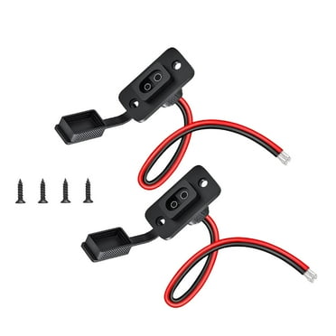 PETSOLA 2 Pieces SAE Socket Battery Cables RV SAE Connector 30A Motorcycle 2 Holes Heavy Duty Cars SAE Extension Cable Extension Cord