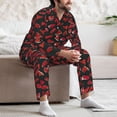 thumbnail image 7 of Salouo Beef3 Print Button-Front Long Sleeve Pajama Set for Men, Soft 2Pjs Men's Long Sleeve Sleepwear-XX-Large, 7 of 7