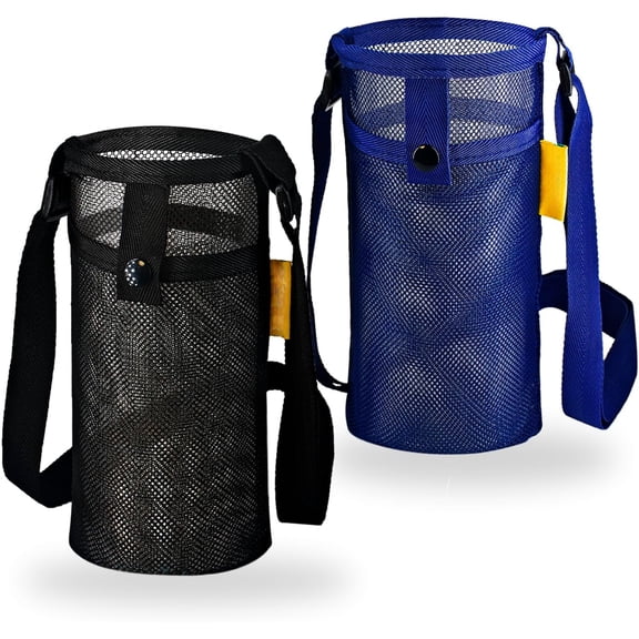 2 Pack Premium Water Bottle Carrier with Strap, Light Water Bottle Carrier Bag Easy Clean, Water Bottle Holder with Pocket for Hiking, Walking, Travel