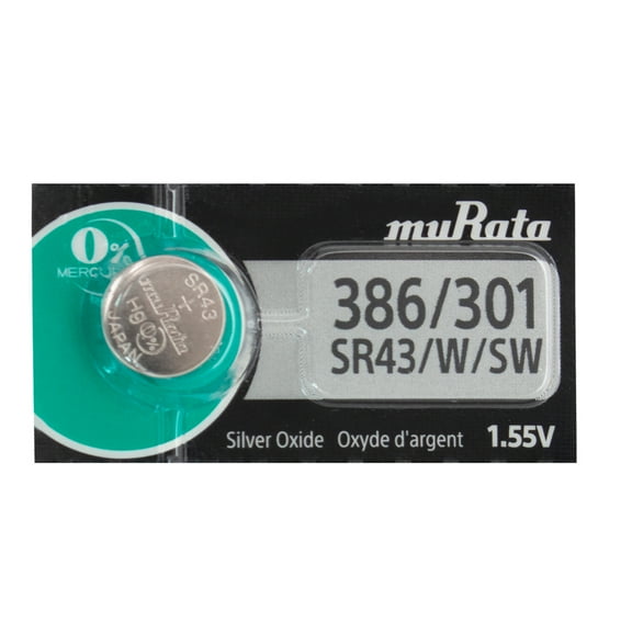 Murata 386 301 Silver Oxide Button Cell Watch Battery SR43SW (1 Pack)