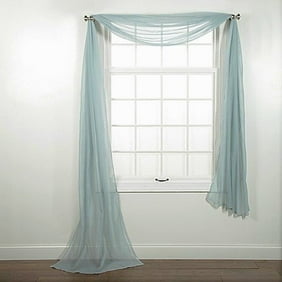 Luxurydiscounts Beautiful Elegant Solid Slate Blue Sheer Scarf