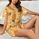 thumbnail image 4 of Fotbe Love Carrot Conjunto de Pijama Estampado para Mujer, 2 Piezas, Ropa de Dormir con Camiseta de Manga Corta y Shorts Suaves-Medium, 4 of 6