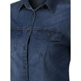 thumbnail image 5 of Made by Olivia Women's Cap Sleeve Button Down Denim Chambray Shirt, 5 of 5