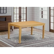 East West Furniture Capri Rectangular Solid Wood Dining Table in Oak Finish