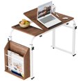 thumbnail image 3 of 40cm Adjustable Overbed Table - Tilt Desktop with 360° Wheels & Side Shelf, Height/Length Customizable, 3 of 8