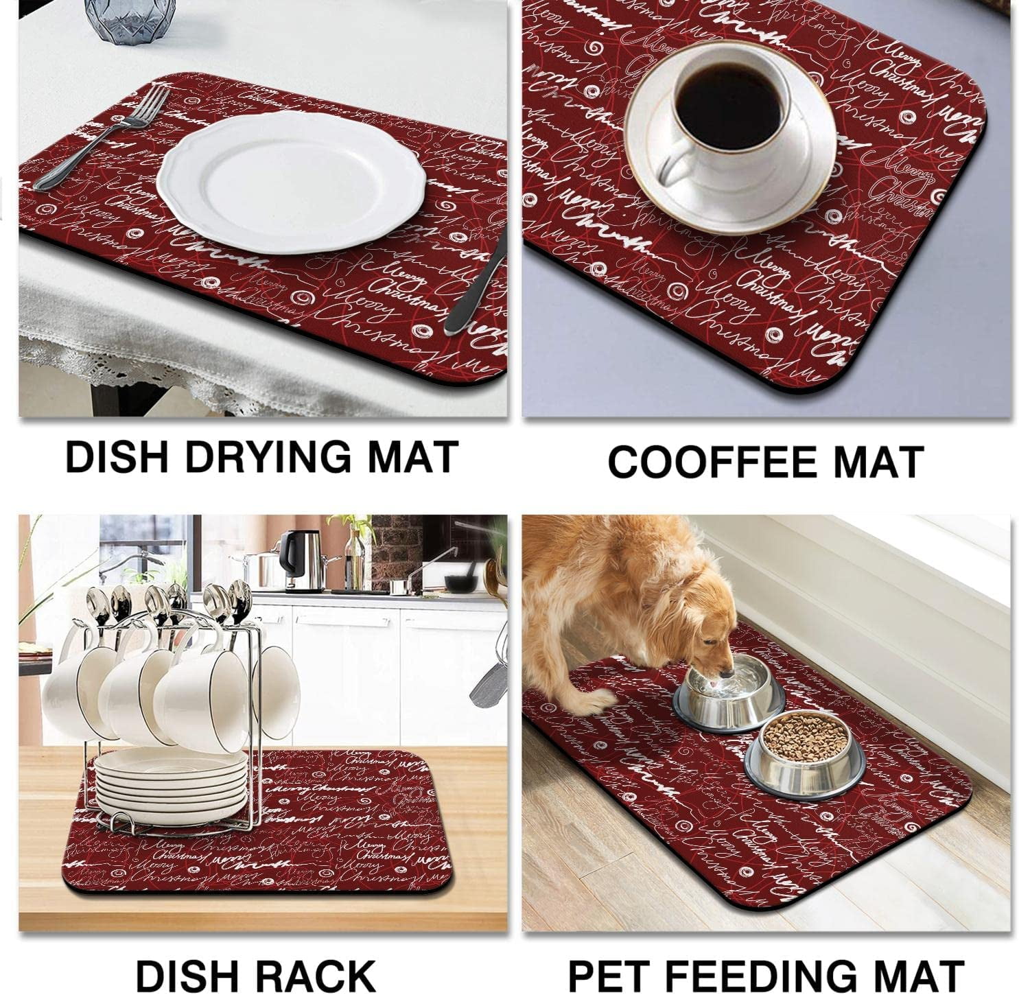 Coffee Mat Best Mom Ever Carnation Flower Dish Drying Mats for Kitchen  Counter Love Heart Red Plaid Coffee Machine Accessories Coffee Bar Mat for