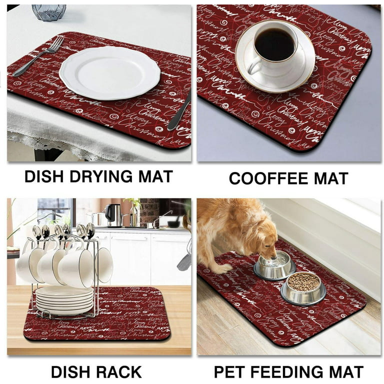 Drying Mat Super Absorbent Coffee Dish Large Kitchen Absorbent Draining Mat  Quick Dry Bathroom Drain Pad