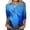 Dark Blue, variant on Scyoekwg 0 Spring and Autumn Trendy 3/4 Sleeves Shirts for Womens Casual Round Neck Marble Print Tunic Tops Comfy Lightweight Loose Fit Blouses Pullover Tops #03=Blue M