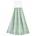 thumbnail image 7 of Yayeee Kitchen Hanging Hand Towels Set of 2 with Loop Bathroom Absorbent Tie Towel, Green Stripe Pattern, 7 of 7