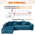 thumbnail image 4 of CJC Sectional Couch Covers, Velvet Stretch L Shape Sofa Covers, 2pcs Sofa Slipcovers for 3 + 4 Seaters Sectional Chaise Slipcover for Pets Kids, Lake Blue, 4 of 10