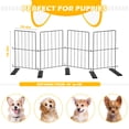 thumbnail image 2 of Black Pet Gate for Stairs - 4-Panel Freestanding Dog Fence, Expandable Cat Barrier with Anti-Escape Design, Drill-Free Installation for Home, 2 of 8
