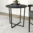 thumbnail image 6 of Evelyn&Zoe Pivetta 22" Wide Round Side Table with MDF Top, Blackened Bronze/Black Grain, 6 of 6