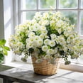 Artificial Morning Glory Flowers 16pcs White Indoor Outdoor Decor