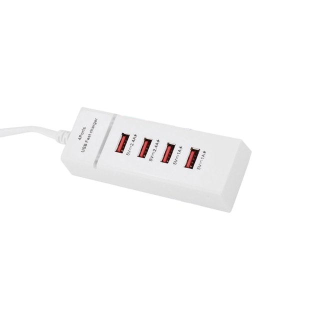 Sidaley Cable de repuesto para USB de 4 puertos ABS, protección contra sobrecarga resistente al calor, adaptador de carga automotriz Type2 NO2