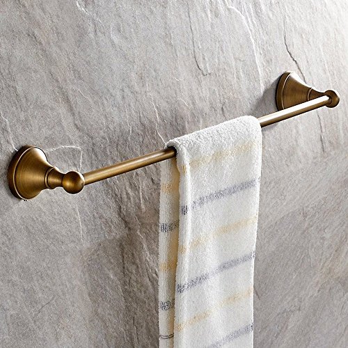 Leyden Antique Brass Towel Bar, 23.6 Inch Towel Holder Rod Brass Towel Rack Bathroom Accessories Wall Mount