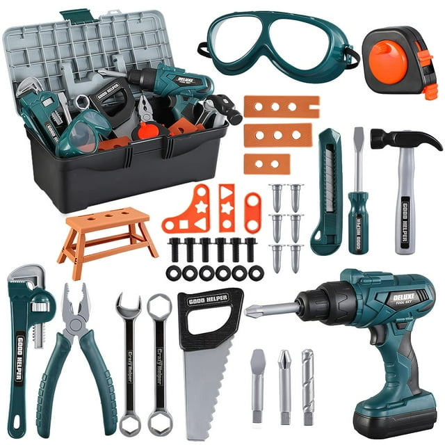 Tool Box Zealous, 45 piezas, herramientas de simulación para niños de 3 a 8 años