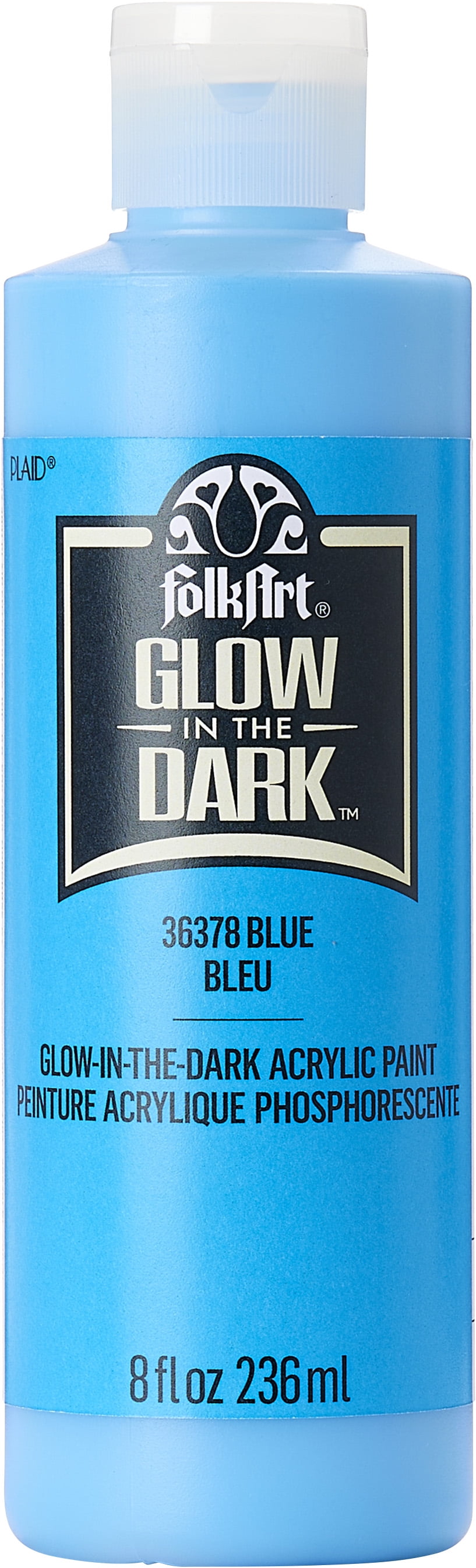 FolkArt Glow-in-the-Dark Acrylic Craft Paint, Matte Finish, Blue, 2 fl oz