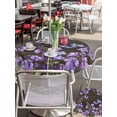 thumbnail image 5 of Outdoor Tablecloths with Umbrella Hole & Zipper, Purple Flowers Round Tablecloths 60 Inch, Butterfly Spring Floral Wooden Farmhouse Waterproof Table Cloth, Patio/Pool/Picnic Table Covers, 5 of 8