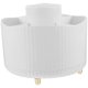 thumbnail image 2 of White Plastic Makeup Brush Holder with Compartment Design for Desktop Storage 360° Rotatable, 2 of 5