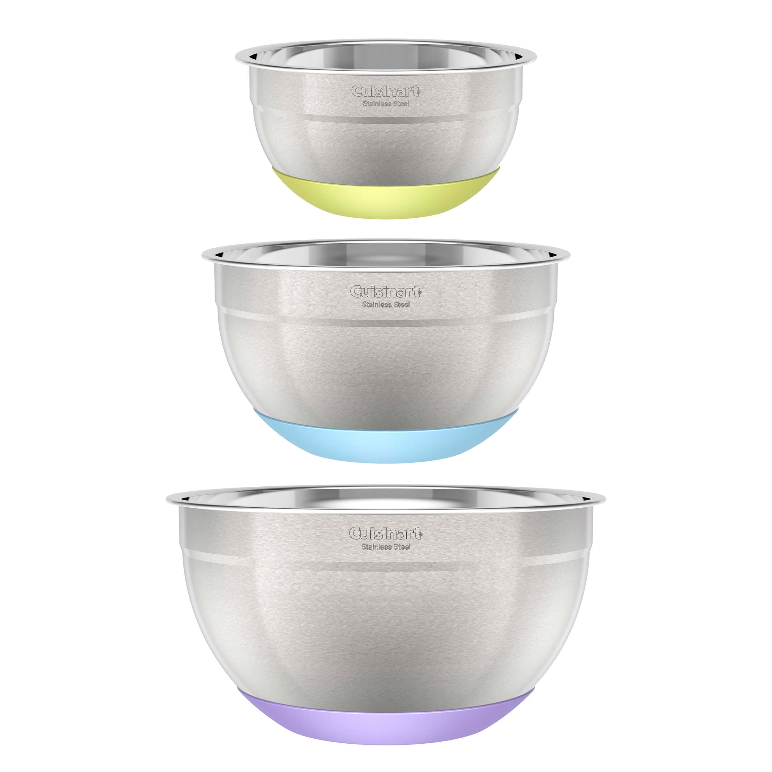Cuisinart CTG-00-SMB Stainless Steel Mixing Bowls with Lids Set of 3 