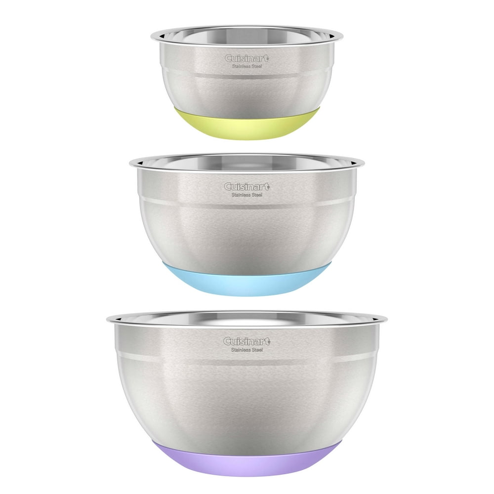 Cuisinart CTG00SMBS 3-Piece Mixing Bowl Set with lids - Stainless Steel Cuisinart Stainless Steel Mixing Bowls With Lids