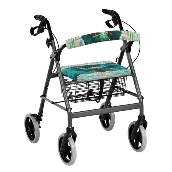 HELLHERO Non-Slip Fit Walker Rollator Seat Back Cover Seat & Back Cover & Butterfly for Unisex Waterproof for Seniors Adult Non Slip