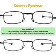thumbnail image 3 of Reading Glasses 2 Pair Black And Gunmetal Readers Compact Folding Unisex Glasses For Reading Case Included, 3 of 5