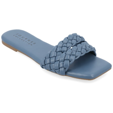 

Journee Collection Womens Sawyerr Tru Comfort Foam Dual Braided Band Slide Sandals