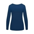 thumbnail image 2 of Natural Uniforms Women's Long Sleeve Scoop-Neck T-Shirt Under Scrub (True Navy Blue, XX-Large), 2 of 5