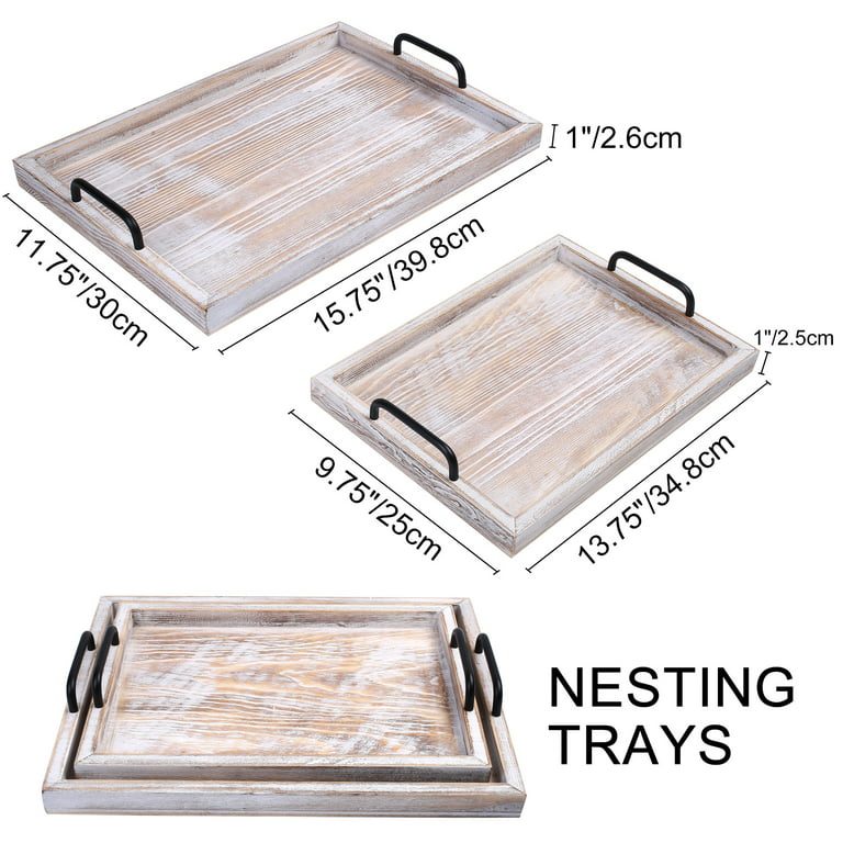 Large Serving Tray with Handles - Little Butler Plastic Serving Tray