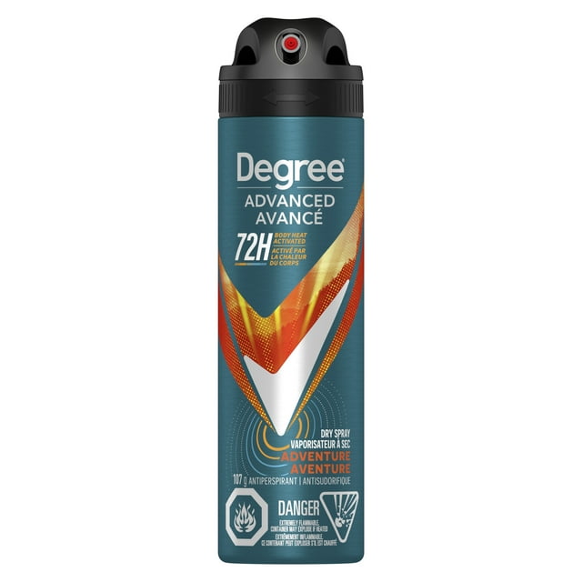 Degree Men Advanced Dry Spray Antiperspirant Deodorant for 72H Sweat and Odour Protection, Adventure with MotionSense® Technology