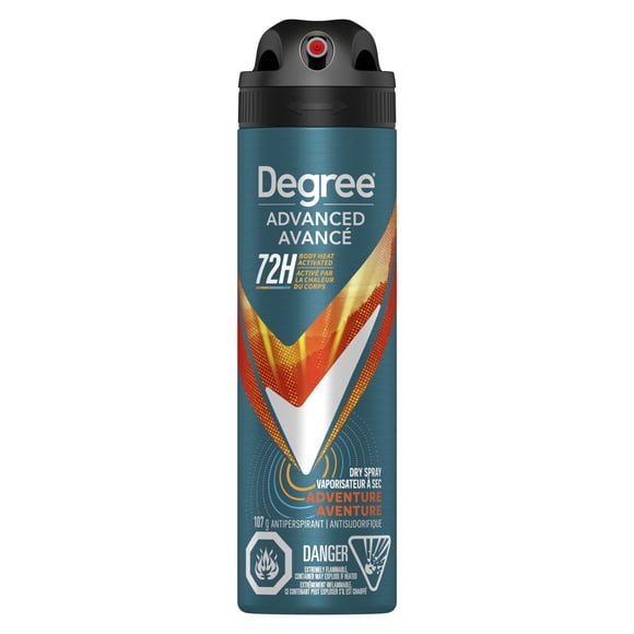 Degree Men Advanced Antisudorifique en Vaporisateur à Sec pour 72 h de protection contre les odeurs et la transpiration Aventure avec technologie MotionSense®
