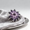 thumbnail image 5 of Purple Flower Brooch, Crystal Floral Lapel Pin, Alloy Zirconia, Shiny Wedding Gift, Elegant Dress Accessory, for Women, 5 of 8