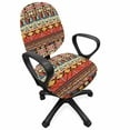 thumbnail image 1 of Colorful Office Chair Slipcover, Aztec Pattern with Birds Flowers and Arrows Ethnicity Native Cultures, Protective Stretch Decorative Fabric Cover, Standard Size, Multicolor, by Ambesonne, 1 of 5