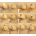 thumbnail image 2 of 12 Pieces Fake Nose Ring Ear Clips Studs Non Piercing Earrings Inlaid CZ Flower Star Heart Non Piercing Jewelry U Shape Faux Nose Ring Spring Clip on Circle Hoop No Pierced Body Jewelry, 2 of 12