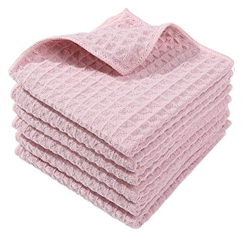 2 Included Pink Ritz Tech Style Microfiber Waffle Dish Towels 
