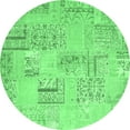 thumbnail image 1 of Ahgly Company Indoor Round Patchwork Emerald Green Transitional Area Rugs, 3' Round, 1 of 4