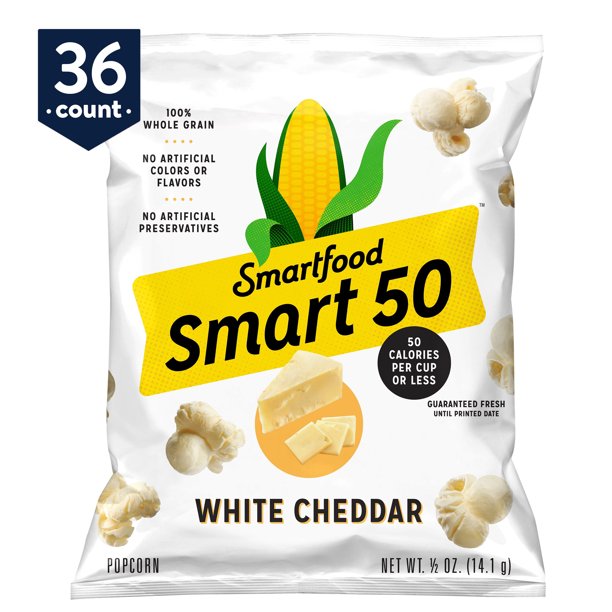Smart50 70 Calorie White Cheddar Popcorn, 36 Ct (0.5 Oz. Bags