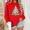 thumbnail image 2 of Jsaierl Womens Christmas Fleece Sweatshirts Plus Size Christmas Print Sweatshirt Soft Pullover Sweater Tops Round Neck Tunic Long Sleeve Shirts Christmas Clothes, 2 of 7